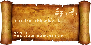 Szeiler Adeodát névjegykártya